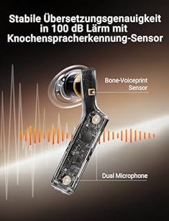 Timekettle W4 AI Cuffie Traduttore, Traduzione Simultanea Bidirezionale, Dispositivo di Traduzione, Sensore Vocale Osseo per Chiarezza, Compatibile con iOS & Android, Privacy Protetta secondo GDPR