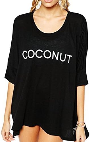 Happyyip Womens Beach Wear Bikini Cover Up Swimsuit T Shirt (One Size, Black take me The Beach)