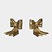 Remenna Gold Bow Metal Bookends Set of 2 Heavy Duty Cast Iron Book Ends for Heavy Books Unique Modern Decorative Book Holders for Shelves Home Accent Decor