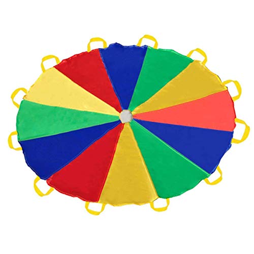 Sonyabecca 12 Foot Kids Parachute with 12 Handles Play Parachute for 8 12 Kids Cooperative Games Birthday Gift