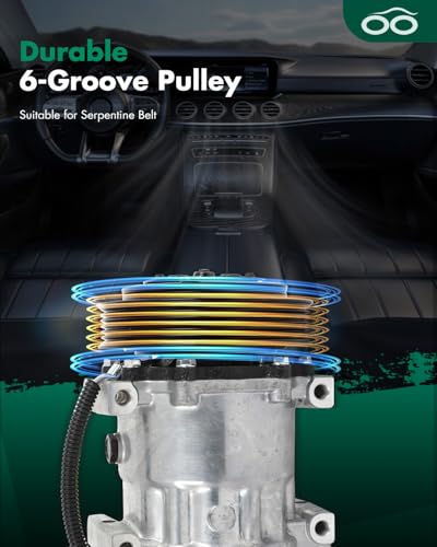 Image of SCITOO AC Compressor for Peterbilt for 200 14.0L 1977-1978 | Fast Cooling, Ultra Low Noise (≤72 dB)Air Conditioner Compressor with Clutch, Easy Installation, 204891 5096466 947715