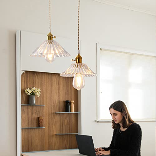 Lámpara colgante de cristal ajustable industrial E27 para iluminación de techo interior 5