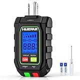 HUEPAR 2-in-1 NCV GFCI Outlet Tester, Electrical Circuit Tracer Voltage Testers with LCD Display for Standard 3-Wire 30-150V AC Electrical Outlet Test- SK3001