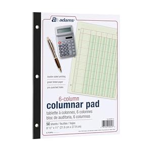 Adams 6-Spalten R-Analyseblock, 21,6x27,9 cm