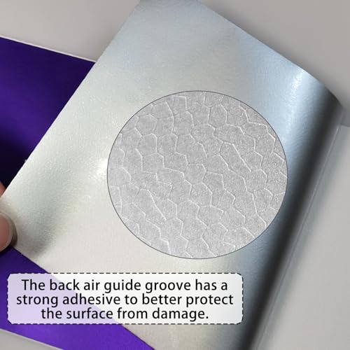 Image of QianBao Compatible with 11.8 inch x 4 inch Chevy Bowtie Emblem Wrap Kit with Spatula and Cutter 3 Pcs Universal Logo Overlay Purple