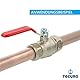 tecuro-Kugelhahn Ø 22 mm mit Klemmringverschraubung für Kupfer- und Edelstahlrohre - Temperaturbereich -10°C bis +150°C, Messing