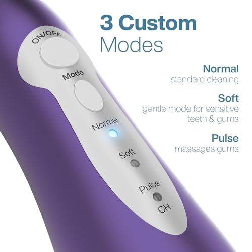 Image of AquaSonic Water Flosser - Cordless Rechargeable Water Flossers for Teeth Cleaning - Waterproof Aqua Flosser, Portable Oral Irrigator for Dental Cleaning with 5 Jet Tips - Braces Home Travel