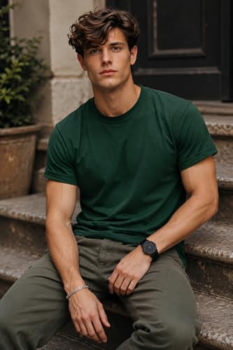 Image of INKKR Men's Solid Round Neck Half Sleeve Classic Cotton Bio-wash T-Shirt Combo | Crew Neck Cotton Tshirt for Men Combo