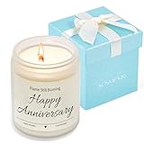 Anniversary Candle Gifts for Women Men, Romantic Gift for Couple Boyfriend Girlfriend Wife Husband, Soy Wax Lavender Scented Candle Aniversario Gift for Her Him