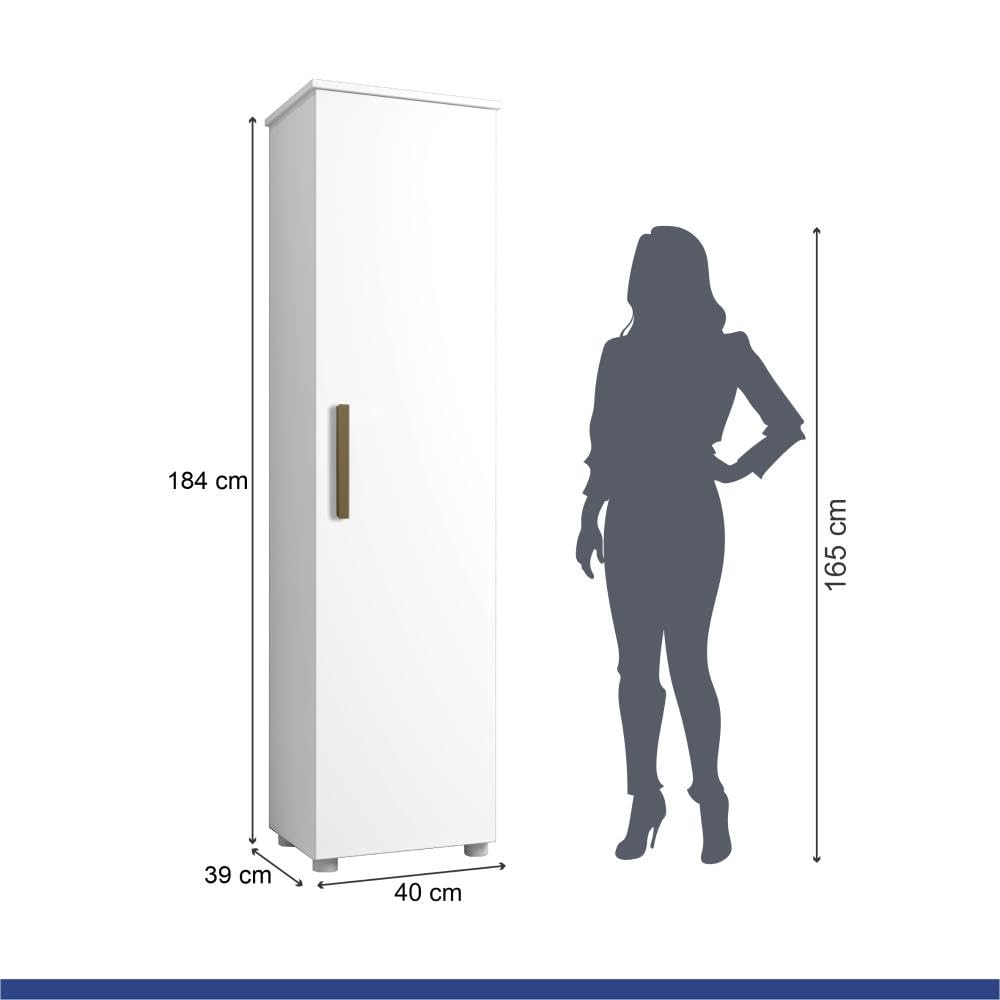 Armário Multiuso 1 Porta Jasmim Kaiki Móveis Branco : Amazon.com