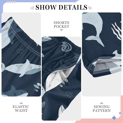 Pajamas Pants Soft Shark Long Sleep Pjs Lounge Pajama Bottoms Elastic Waist with Pockets4