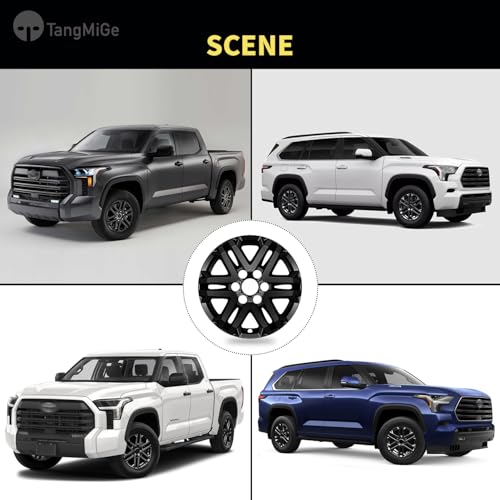 TangMiGe 4-Pack 18 inch Wheel Skins Compatible with 2022-2026 Toyota Tundra SR/SR5 Trim, 2023-2026 Toyota Sequoia SR5 Trim, Fit 18" Alloy Wheel ONLY, (Bright Black Wheel Cover) by TangMiGe - Used condition - Image 8