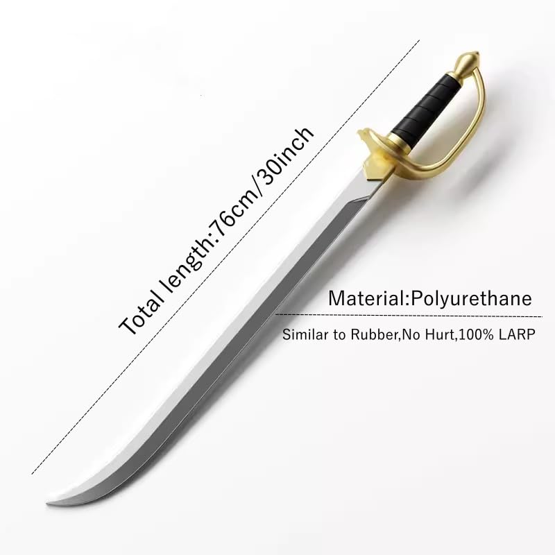 damdos Halloween Prop 2PCS Cosplay Sword Weapon,30" PU Foam Sword Pirateca Sword Role Play LARP Birthdays Gifts(2PCS Sets) - Image 4
