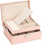 joyero para pendientes casero Estos joyeros son excelentes estuches para collares, pendientes, pulseras, anillos, etc. Regalo perfecto para madres, esposas, niñas, hijas o amigas en el día de San Valentín, Día de la Madre, cumpleaños y aniversarios