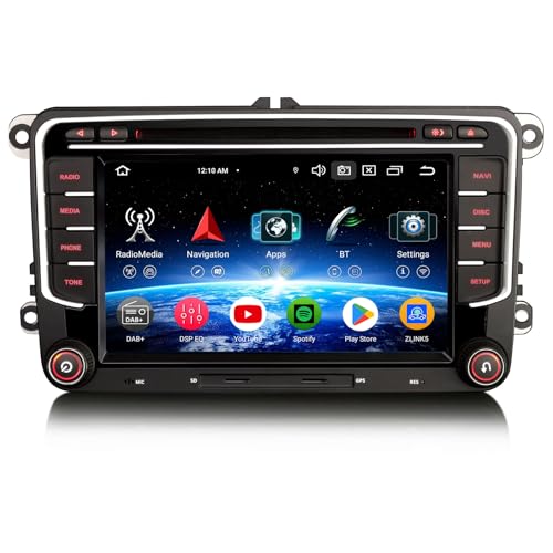 8 núcleos 4GB+64GB Android 14 Radio Coche Bluetooth Navegador GPS para VW Polo 6R Crafter Amarok Caddy T6 Skoda Yeti 7 Pulgadas Pantalla IPS CarPlay Android Auto DSP WiFi 4G Dab+ CD DVD Canbus Ops