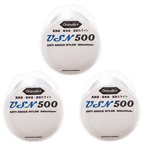【3個セット】 オルルド釣具 ナイロンライン USN500 アンチショックナイロン採用 「Ultra Soft Nylon(ウルトラソフトナイロン)」 高伸度・高強度・高耐久釣糸 ラインカラー：透明（クリア） 4号 qb230001a10n0 1枚目