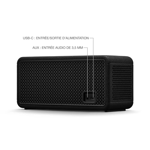 Marshall Middleton II Enceinte Bluetooth Portable Plus de 30 Heures d'autonomie, étanchéité IP67 - Noir et Laiton