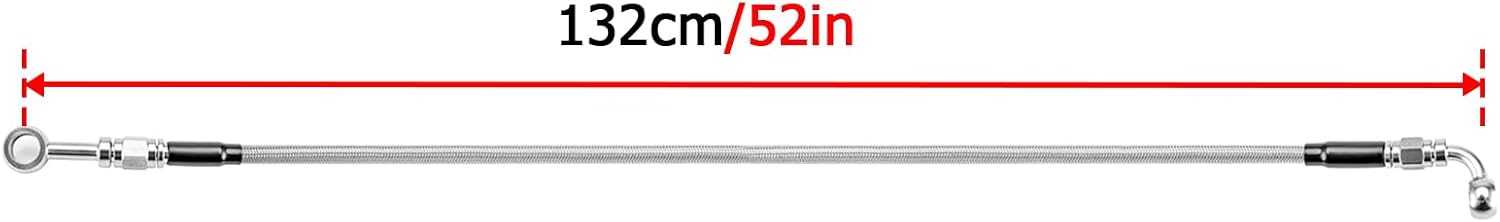 Mofun Extended Length Hydraulic Front Brake Line Kit For 12-14" Handlebar Stainless Steel Non-ABS Compatible with Harley Dyna 1995-2011 Softail 2000-2010, 52", Chrome