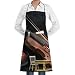 Drempad Delantal de Cocina, Bib Apron with Pockets Violin and Apples Durable Cooking Kitchen Aprons For Men Women