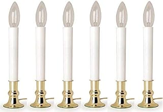 Darice Electric Welcome Candle Lamp W/Sensor Boxed-7 Watts, White / Brass, 9"