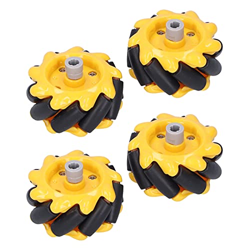 KIMISS Mecanum Wheel Smart, Teile Zubehör OmniDirectional Omnidirektionale Mecanum Roboterauto 8mm DIY Spielzeugkomponenten 48mm (2 Paar) (Zwei Paare)