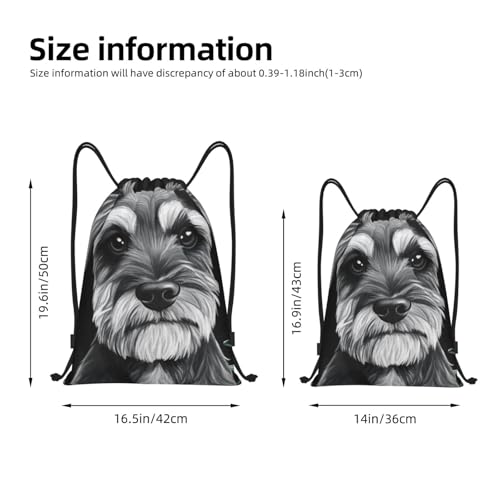 Schnauzer Pattern Drawstring Backpack Bag - Sports Gym Sack For Women Men4