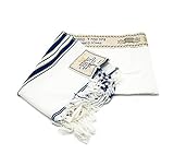  Nuevo Extra Grande Messianic chal de oración Tallit talit oscuro azul marino y dorado con bolsa talit