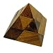 2.5" Wooden Pyramid Shape Brain Teaser 3D Puzzle, Maple Brown