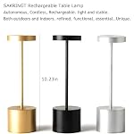 SAKRINGT 2 Pack Rechargeable Table Lamp, LED Cordless Table Lamp,5000mAh Battery Operated Portable Table Light,Dimming for Restaurant/Patio/Outdoor(Black) - Image 2