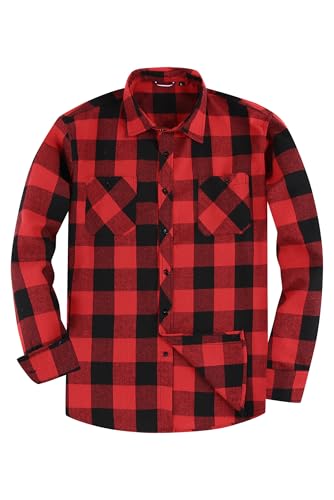 Elegante e versatile: Le camicie da uomo in flanella si abbinano bene a jeans, pantaloni, t-shirt, maglioni, stivali e scarpe. Due tasche sul petto con bottoni offrono un comodo spazio per gli oggetti essenziali, rendendola pratica sia per una festa che per lavorare in ufficio.