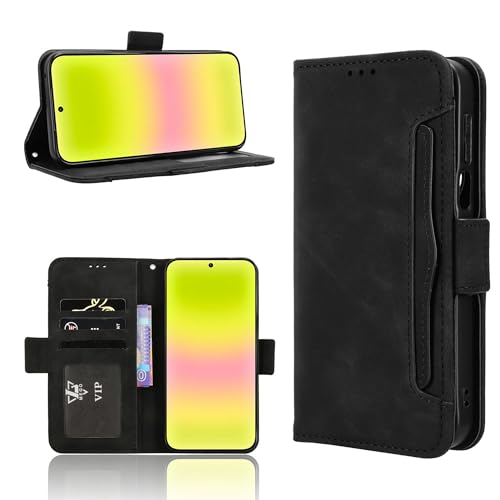 MTRIEBA Compatible with Huawei Pura 90 Pro Max Wallet Case, PU Leather Kickstand Magnetic Flip Phone Case [with Screen Protector] [Black]