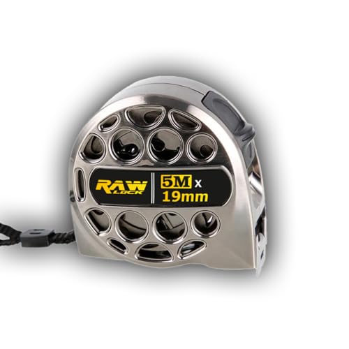 Premium Tape Measure - Water and weather proof hollow nikel plated tape measure - UK Brand [RAW LOCK] (Silver Tape, 5m)