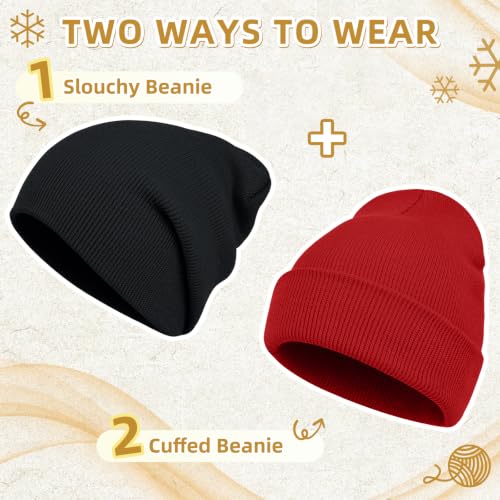 Image of ZOORON Beanie for Men Women Slouchy Winter Beanie Hats Cuffed Skull Caps
