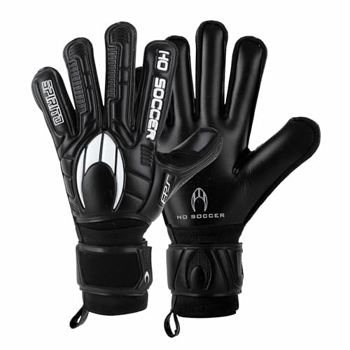 HO Soccer SPIRITO Black Protek Flat Guantes de Portero, Unisex Adulto, Negro, 8,5