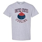 United States Curling - Winter Sports Games T Shirt - Large - Sport Grey
