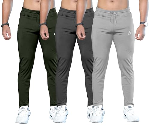 Image of FTX Men Solid Regular Fit Polyester Track Pant (Pack of 3)