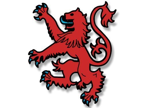 GHaynes Distributing Scotland Red Lion Shaped Rampart Sticker Decal (Scottish Logo Insignia) 3.5 x 4 inch