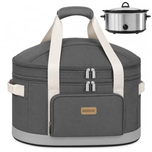 Image of DEEGO 2‑Layer Insulated Travel Slow Cooker Carrier Bag for Crock-Pot to go