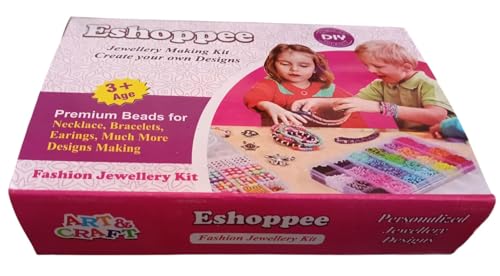 Image of eshoppee 200 gm Red Color Plastic Beads for Jewellery Making Kit Art and Crafts Materials for Necklace Bracelet Earring Making DIY Kit (20)