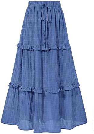 BTFBM Women's Long Summer Skirt 2025 Elegant High Waist Cocktail Party Wedding Guest Dress Flared A-Line Midi Skirts