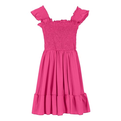Girls Summer Dress Ruffle Sleeve A Line Casual Elegant Dresses for Toddler Girl Casual Swing Twirl𝘆 𝗦undress3