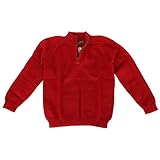 100% Alpaca Wool Alpaca Basics Boys Handmade 100% Alpaca Wool Half Zip Sweater (Crimson, 10)