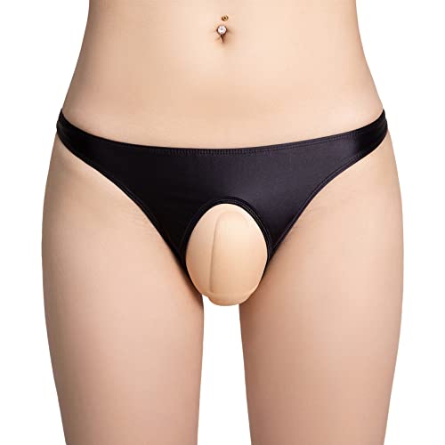 Mufeng Mens Glossy Briefs Swimming Panties Smooth Nylon Low Rise Thong Bikini Underwear