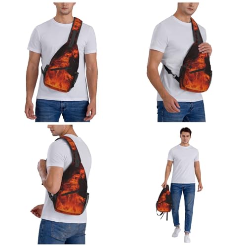 Bolso Cross Chest Bag para Hombre y Mujer Negro miniatura 7