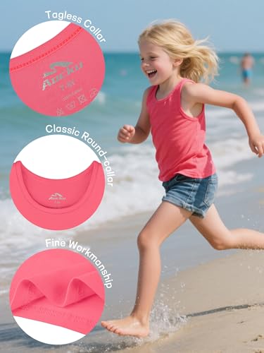 Image of Girls Tank Tops Cotton Sleeveless Undershirt Tank Tops Basic Shirts for Girls Kids Dancewear
