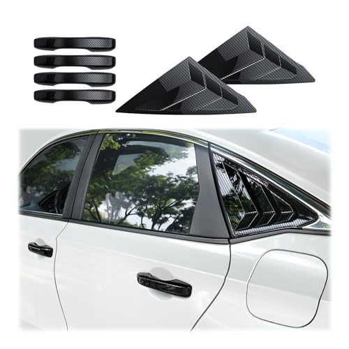 Image of for 11th Gen Honda Civic Accessories (2022-2026), 6pcs Exterior Trim Set - Door Handle Covers&Triangle Window Covers (Carbon Fiber)