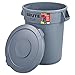 Rubbermaid Commercial 863292GRA Brute Container All-Inclusive, Round, Plastic, 32 gal, Gray (Four Pack)
