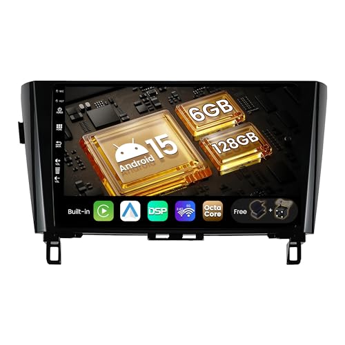 SXAUTO Android 15 - [6G+128G] - IPS Autoradio pour Nissan XTrail Qashqai j11 Rouge (2014-2018) - sans Fil Carplay/Android Auto/DSP - Caméra + MIC - 10.1 Pouce...