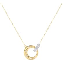 Diamond Necklaces for Women, Lab Grown Diamond Necklace Pendant, Dainty & Hypoallergenic 925 Sterling Silver Necklace with 14K Gold Vermeil 25x Thicker than Gold Plating, Gift Box,