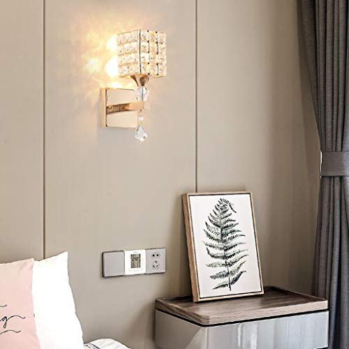 Apliques de pared de cristal de lujo y lámpara geométrica E27 color oro 7